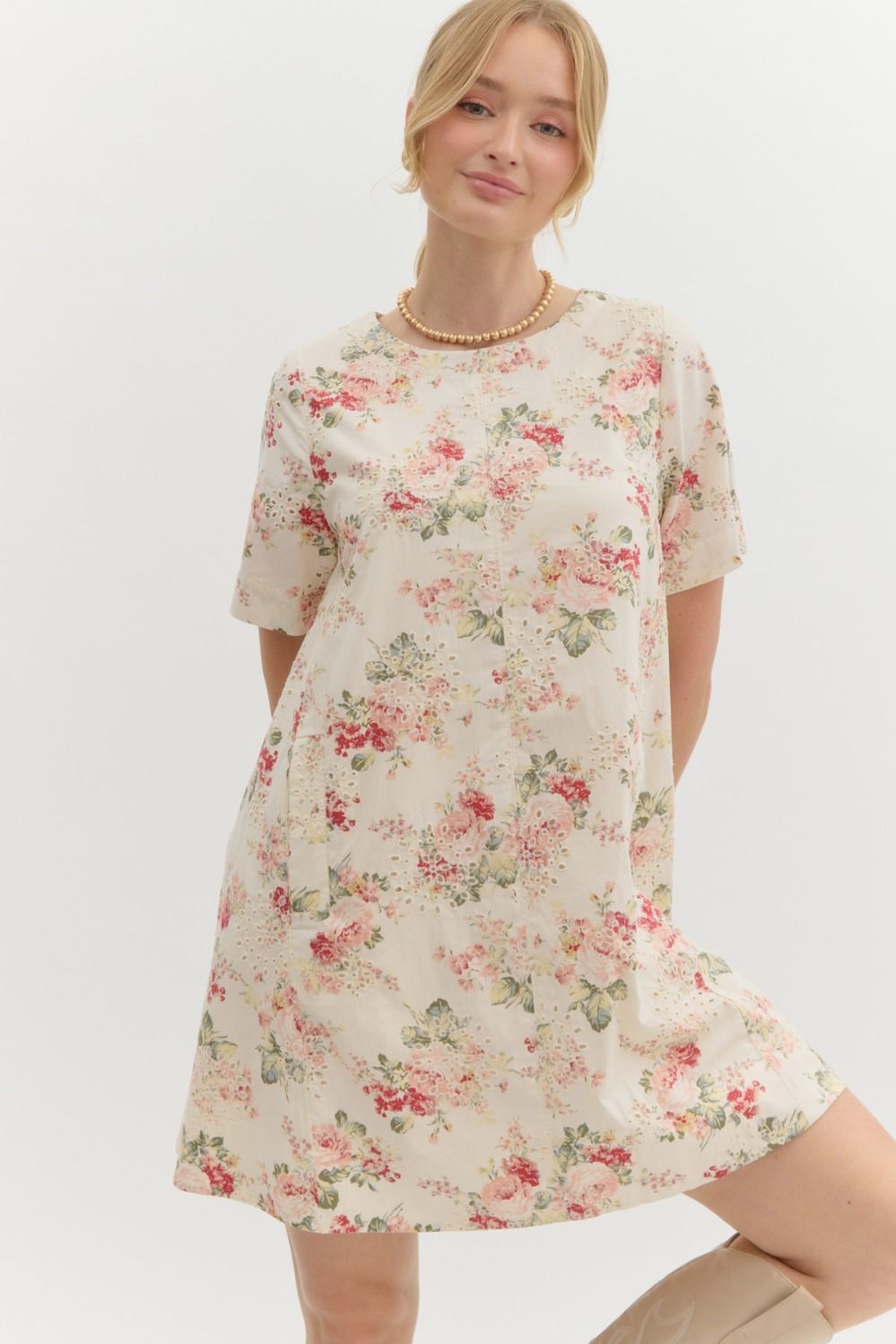 "Michelle" Eyelet Embroidered Dress - The Katie Grace Boutique