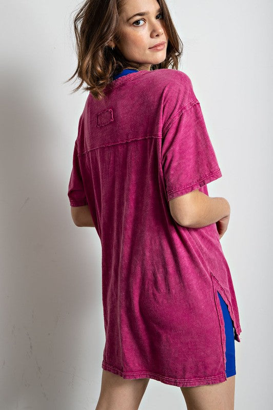 "Carrigan" Mineral Wash Tee - The Katie Grace Boutique