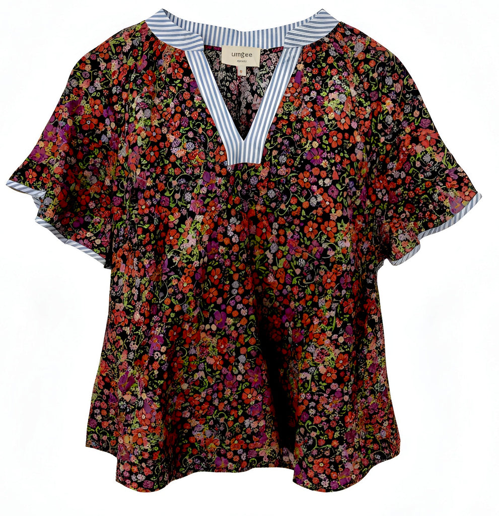 "Leena" Floral Blouse - The Katie Grace Boutique