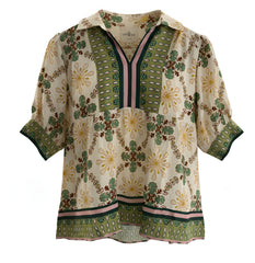 "Ginger" Printed Blouse - The Katie Grace Boutique