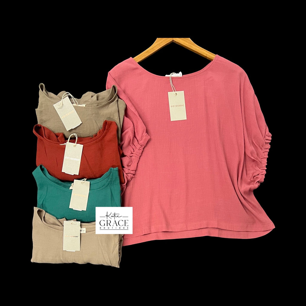 "Ellie" Dolman Blouse - The Katie Grace Boutique