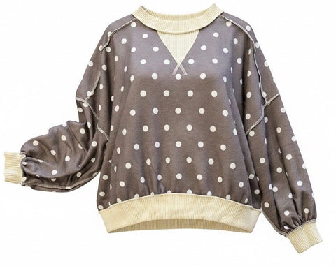 "Dotty" Polka Dot Pullover - The Katie Grace Boutique
