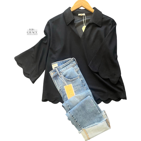 "Keller" Luxe Knit Top, S-2XL - The Katie Grace Boutique