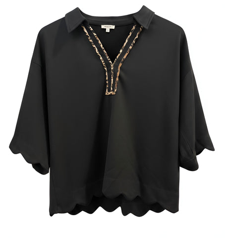"Tillie" Scalloped Luxe Shirt - The Katie Grace Boutique