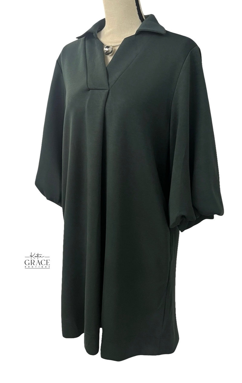 "Camille" Poet Sleeve Dress - The Katie Grace Boutique