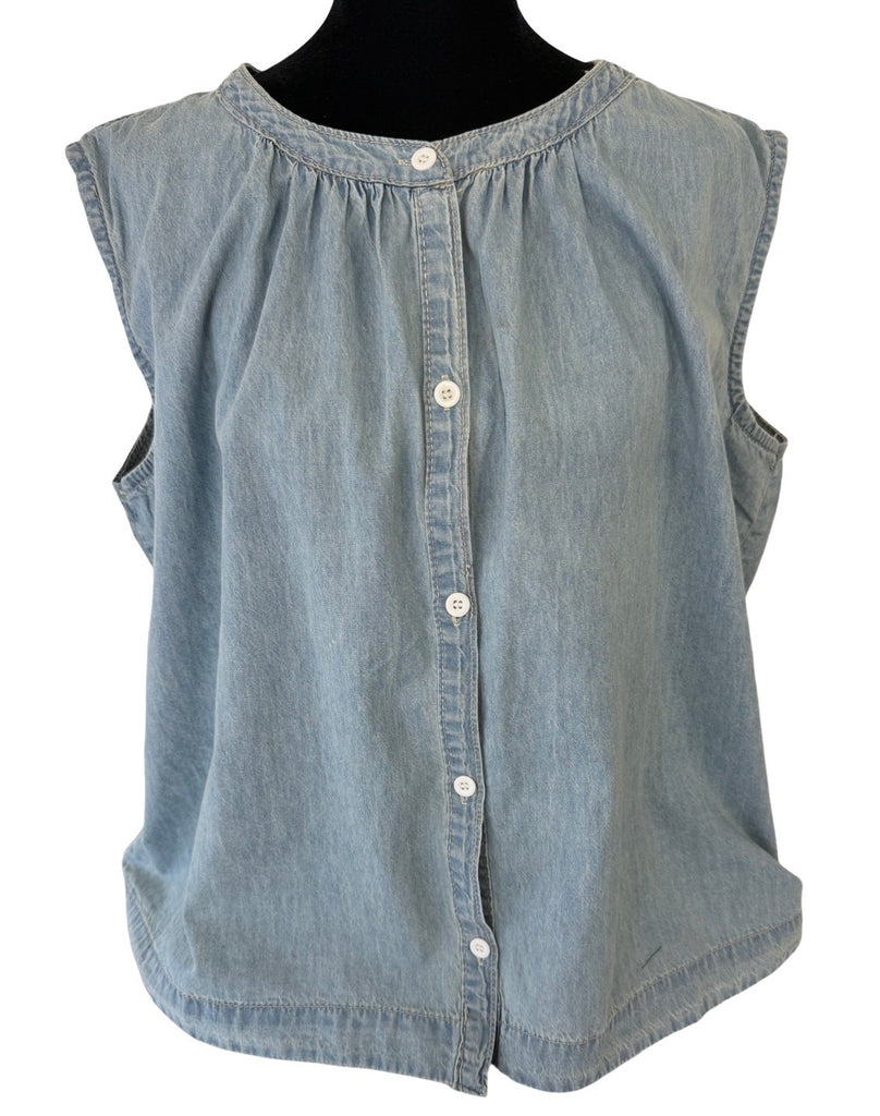 "Anna"  Denim Top - The Katie Grace Boutique
