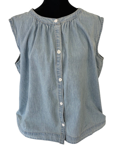 "Anna"  Denim Top - The Katie Grace Boutique