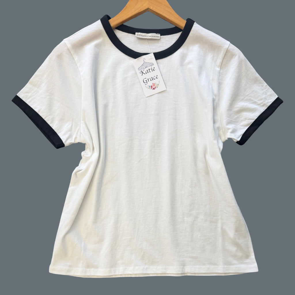 "Sara" Trim Knit Top - The Katie Grace Boutique