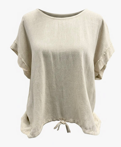 "Chloe" Linen Blend Top - The Katie Grace Boutique