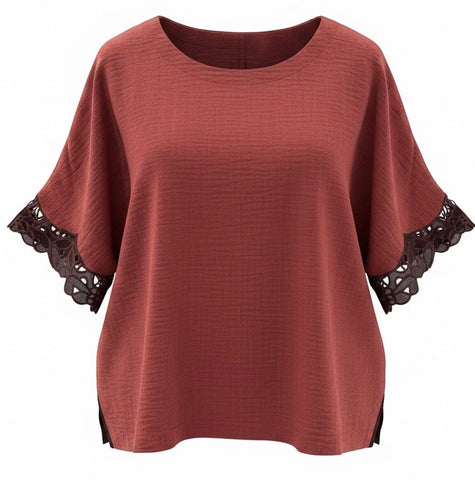 "Roslyn" Lace Blouse - The Katie Grace Boutique
