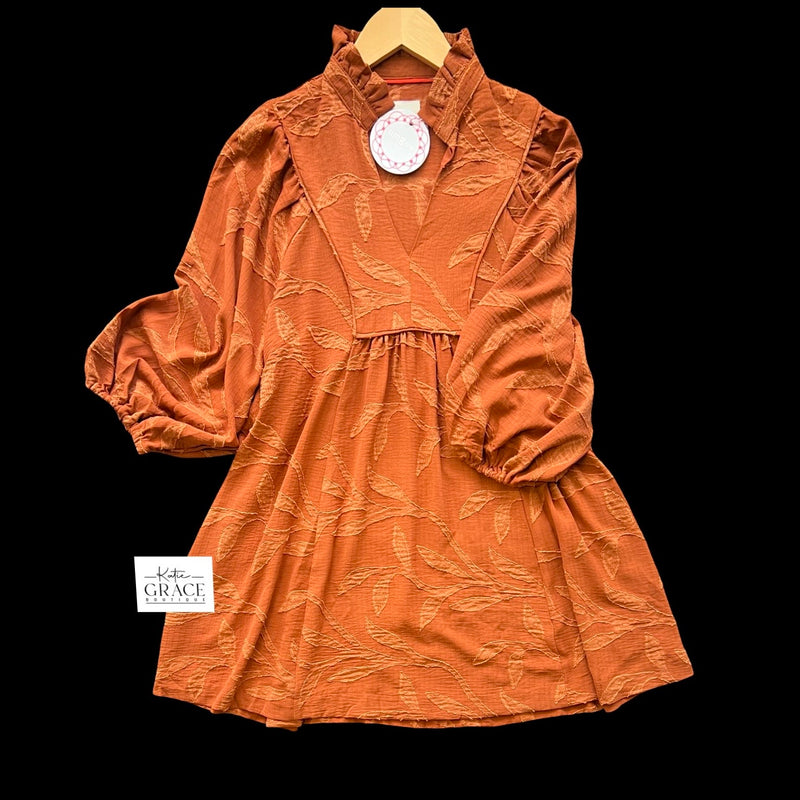 "Autumn" Jacquard Dress - The Katie Grace Boutique