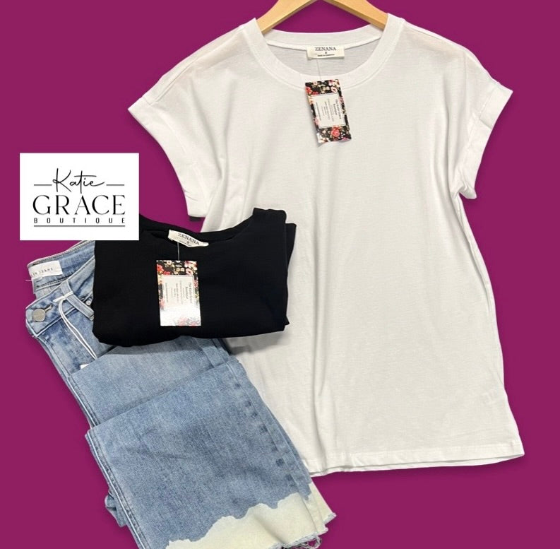 "Aubrey" The Perfect Basic Tee - The Katie Grace Boutique
