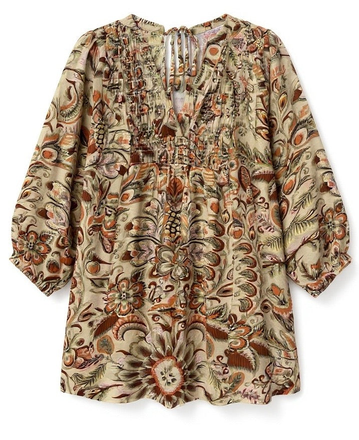 "Bella" Printed Blouse,Plus - The Katie Grace Boutique