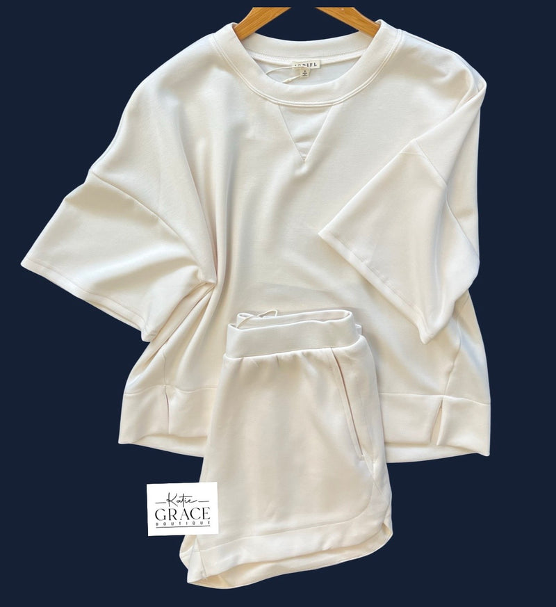 "Riley" Matching Separates, Cream - The Katie Grace Boutique