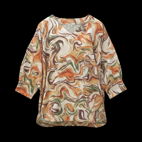 "Becka" Swirl Blouse - The Katie Grace Boutique