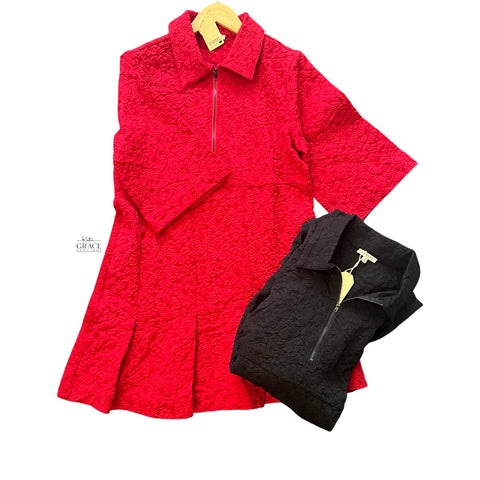 "Skylar" Floral Jacquard Dress, 2 colors - The Katie Grace Boutique