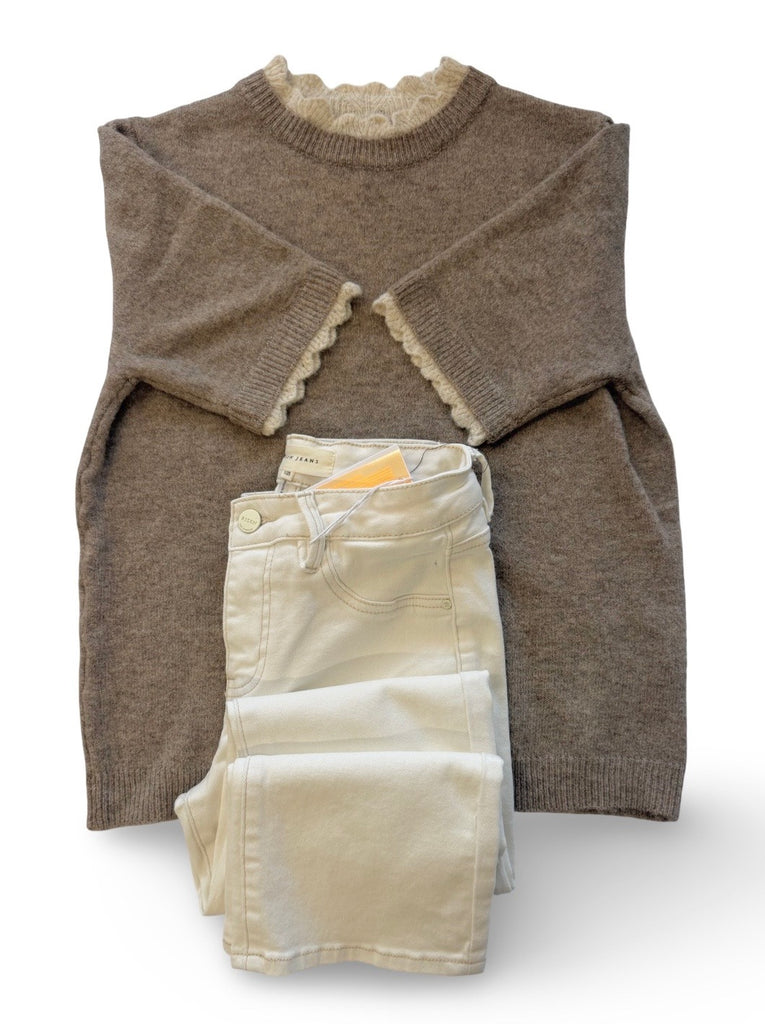 "Andrea" Short Sleeve Sweater - The Katie Grace Boutique