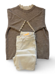 "Andrea" Short Sleeve Sweater - The Katie Grace Boutique