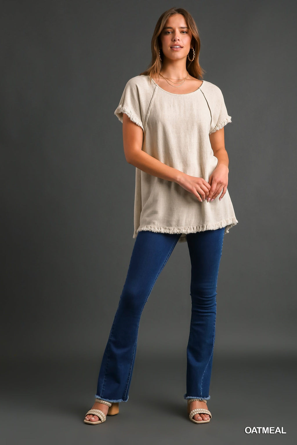 "Courtney" Linen Blouse - The Katie Grace Boutique
