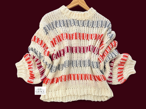 "Tracine" Multi Color Sweater - The Katie Grace Boutique