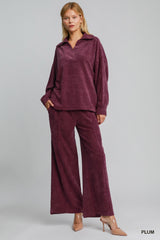 "Charlie" Chenille Collared Top, 3 colors - The Katie Grace Boutique
