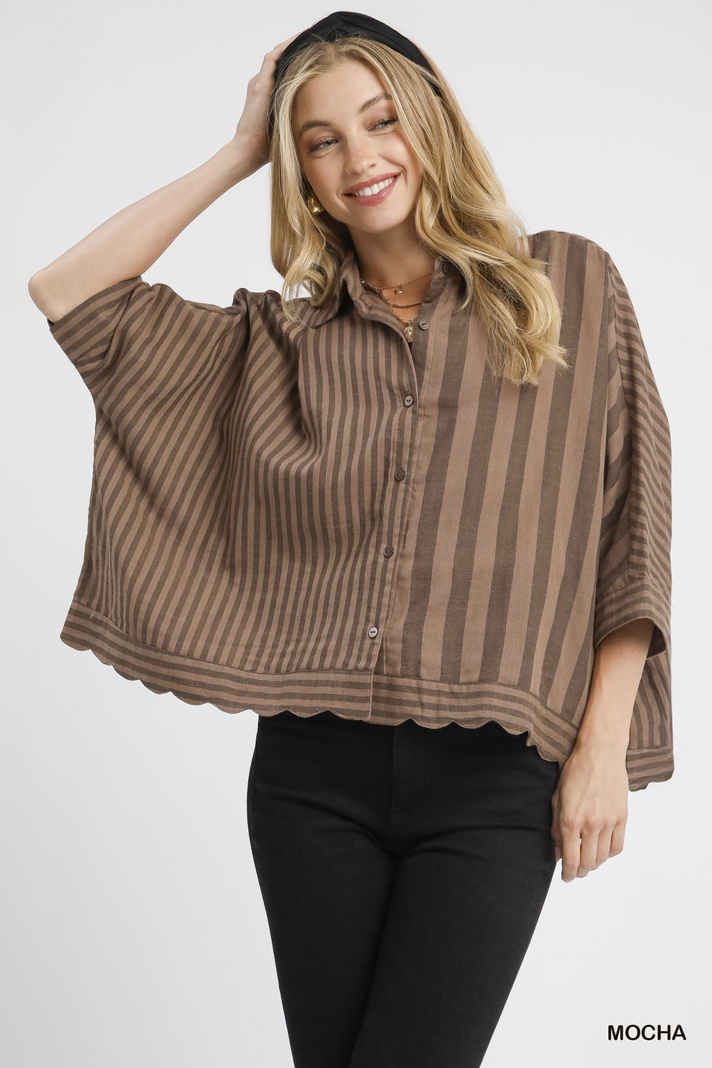 "Tessa" Oversized Stripe Top - The Katie Grace Boutique