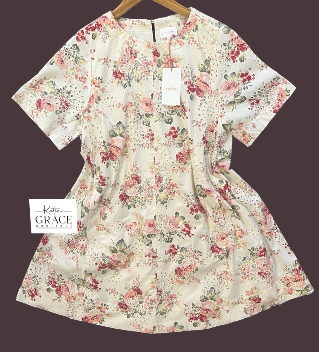 "Michelle" Eyelet Embroidered Dress - The Katie Grace Boutique