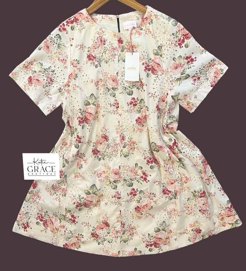 "Michelle" Eyelet Embroidered Dress - The Katie Grace Boutique
