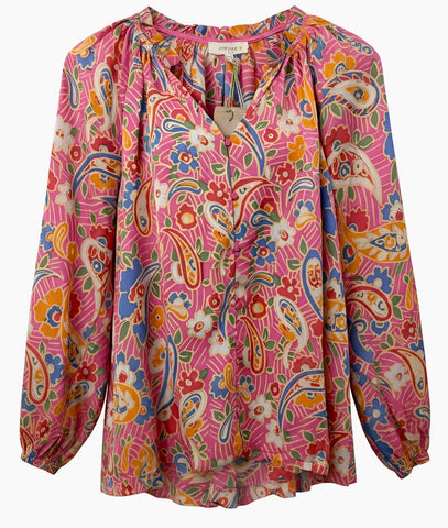"Patty" Paisley Blouse, Plus - The Katie Grace Boutique