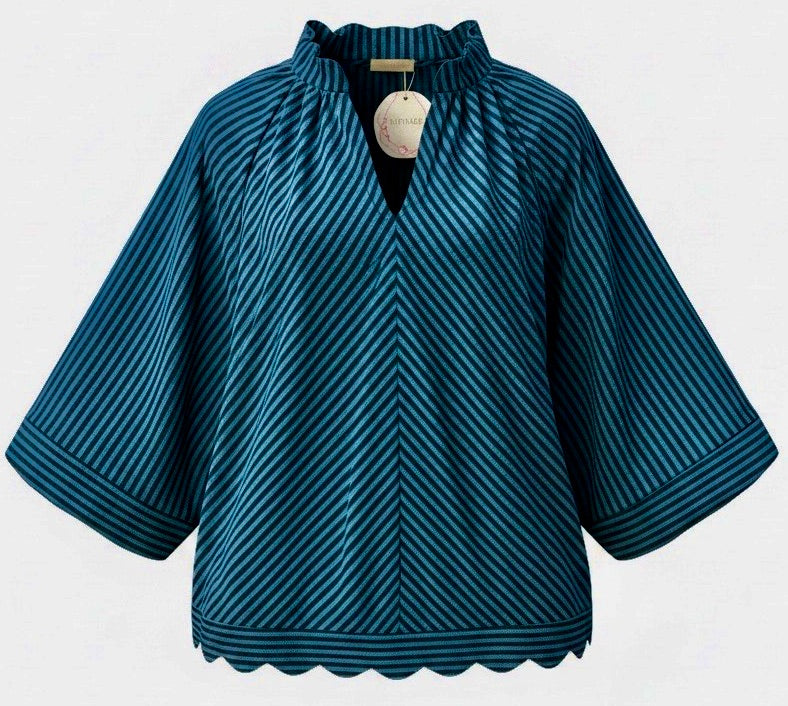 "Willa" Striped Blouse - The Katie Grace Boutique