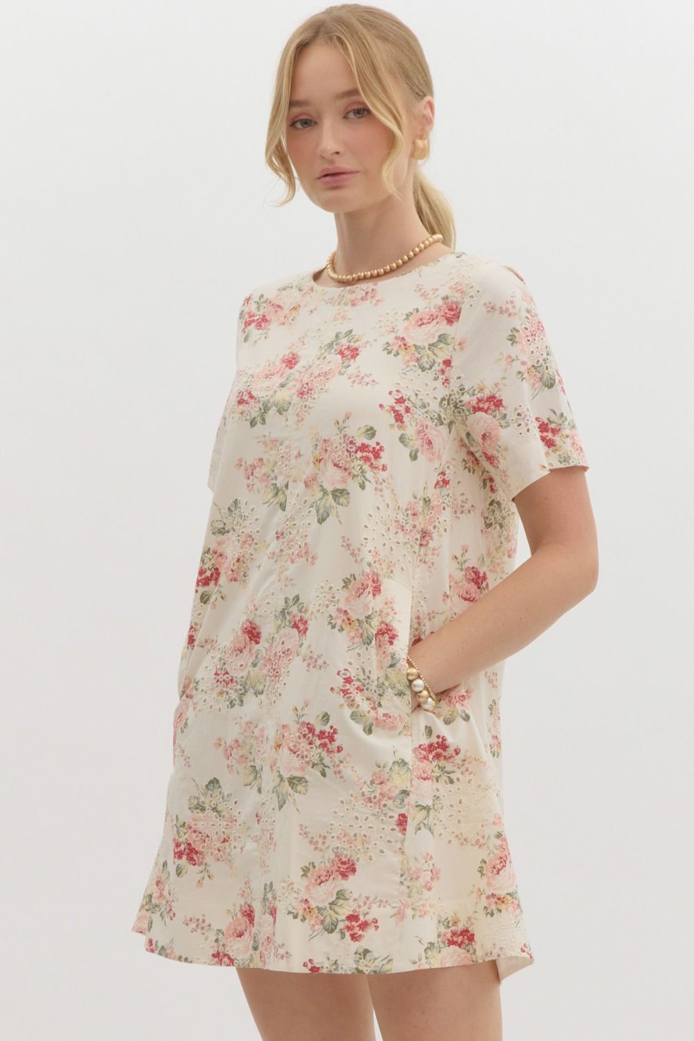 "Michelle" Eyelet Embroidered Dress - The Katie Grace Boutique