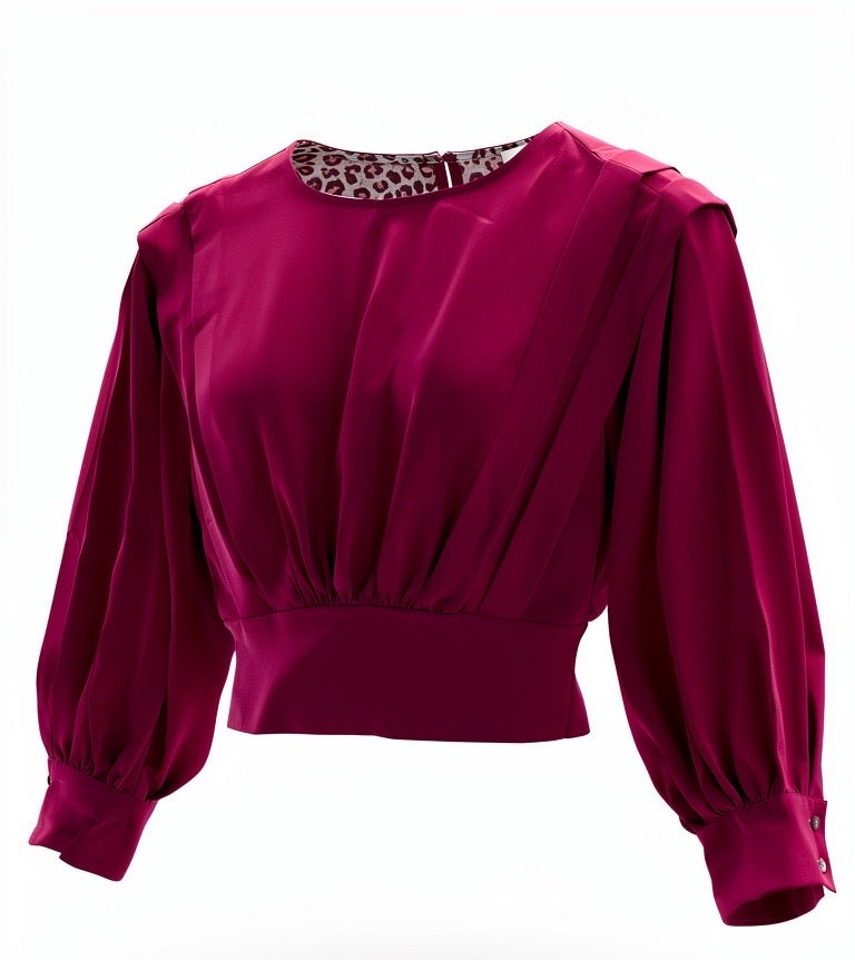 "Josie" Pleated Blouse - The Katie Grace Boutique
