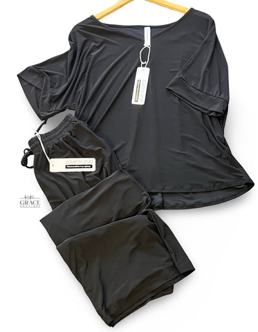 "Cassidy" Matching Separates, Black - The Katie Grace Boutique