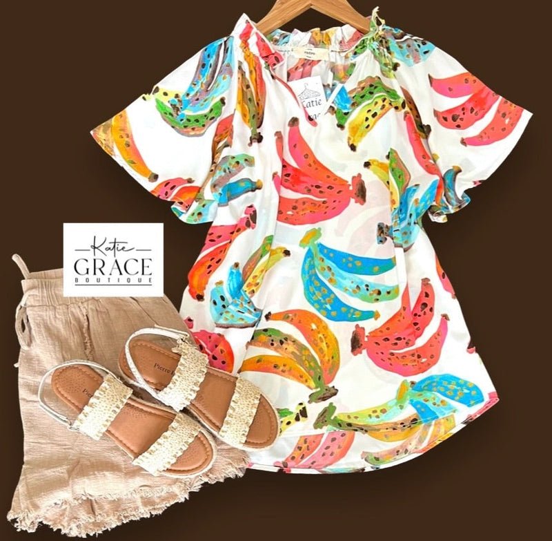 "Sarah"  Flutter Sleeve Blouse - The Katie Grace Boutique
