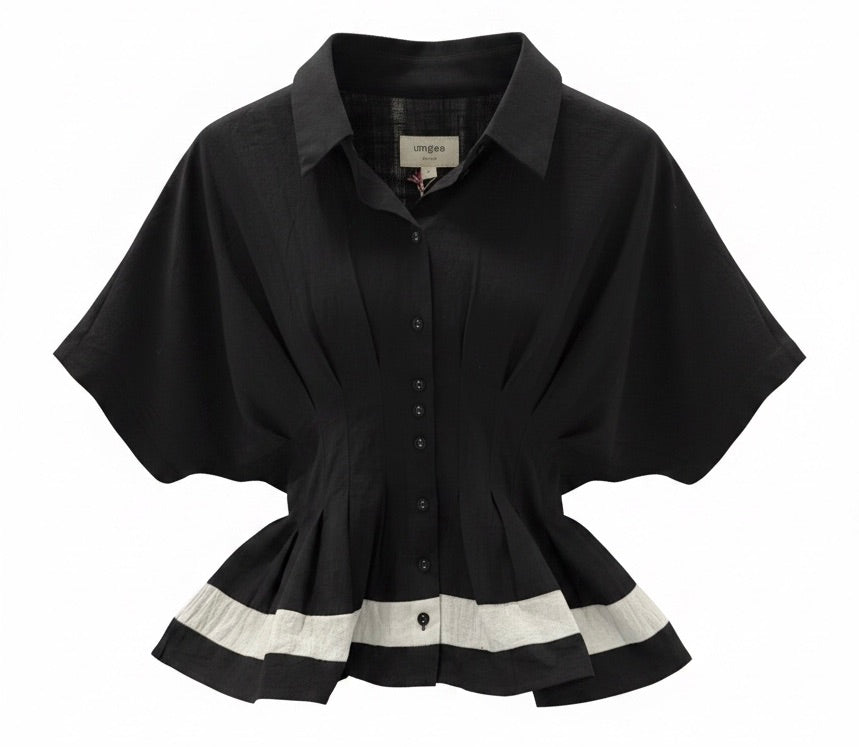 "Odette"  Peplum Blouse - The Katie Grace Boutique
