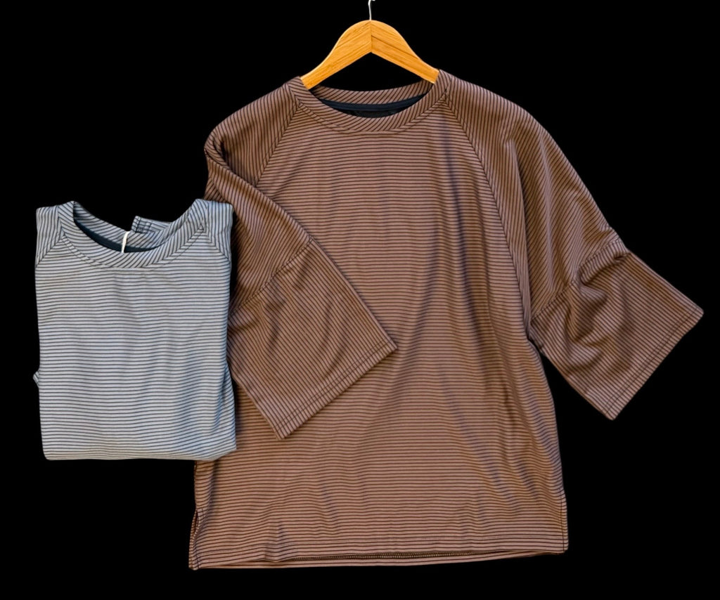 "Allie" Striped Top, 2 colors - The Katie Grace Boutique