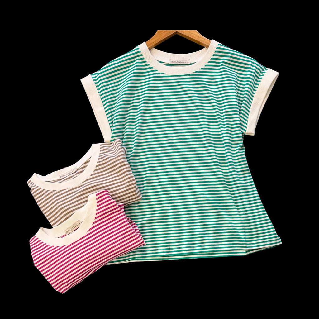 "Marie" Striped Top, 3 colors - The Katie Grace Boutique