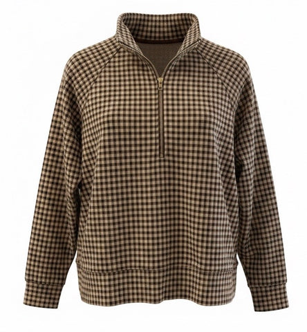 "Alaina" Half Zip Top - The Katie Grace Boutique