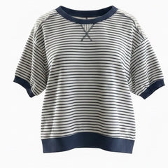 "Carly" Striped Pullover - The Katie Grace Boutique