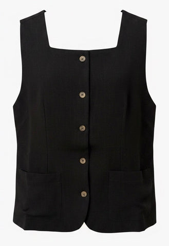 "Bethany" Linen Vest - The Katie Grace Boutique