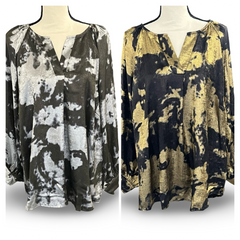 "Amanda" Metallic Blouse, 2 colors - The Katie Grace Boutique