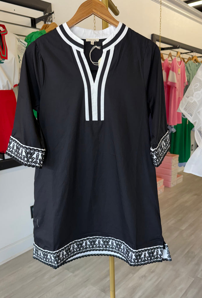 "Clara" Embroidered Shift Dress - The Katie Grace Boutique