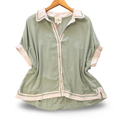 "Nora" Linen Button Down - The Katie Grace Boutique