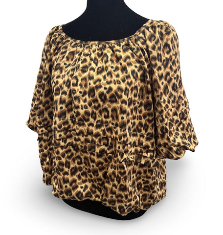 "Jane" Leopard Blouse - The Katie Grace Boutique