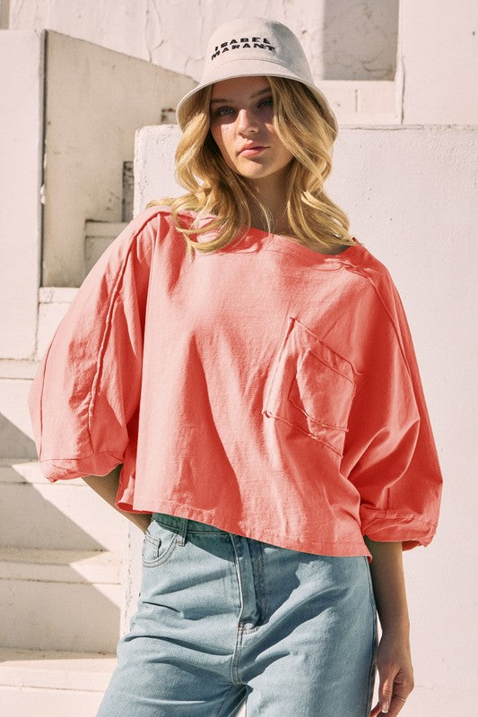 "River" Mineral Washed Top - The Katie Grace Boutique