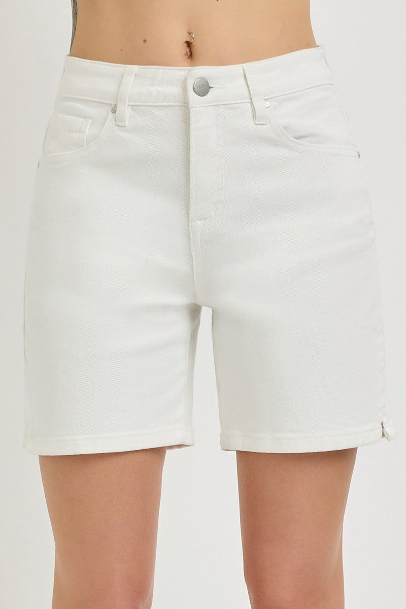 "Cindi" White Denim Shorts - The Katie Grace Boutique