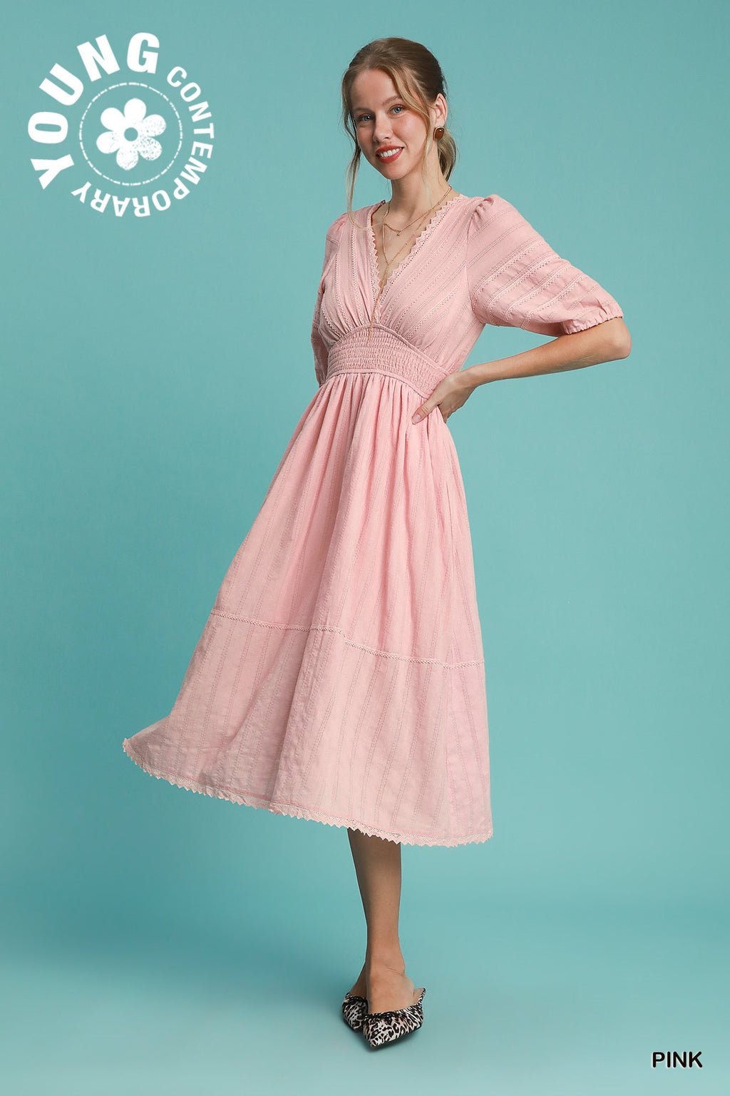 "Presleigh" Crochet Detail Midi Dress, 2 colors - The Katie Grace Boutique