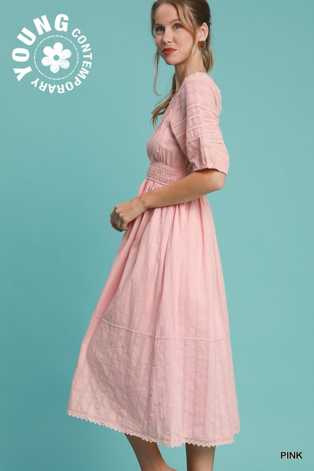 "Presleigh" Crochet Detail Midi Dress, 2 colors - The Katie Grace Boutique