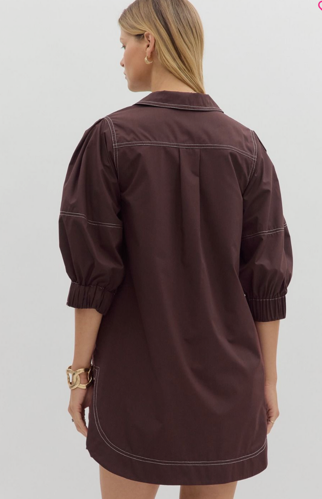 "Deidre" Zipper  Dress - The Katie Grace Boutique
