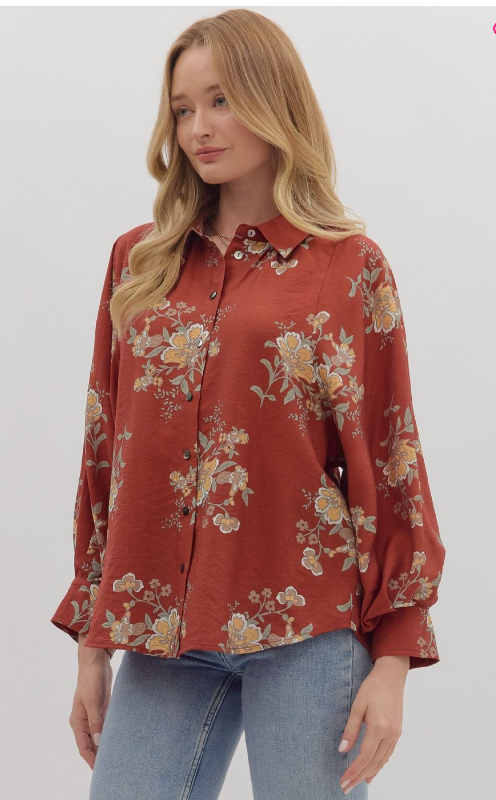 "Sadie" Floral Blouse - The Katie Grace Boutique